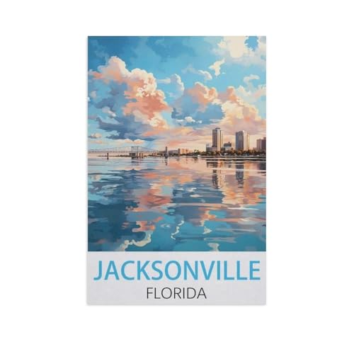 PGCKSK 5D diy Diamond Painting，Jacksonville, Florida，Full Round Diamantstickerei Mosaik Kreuzstichmuster Perlenstickerei Home Deco（30 x 40 cm/11.81 x 15.74 Zoll）-FP32 von PGCKSK