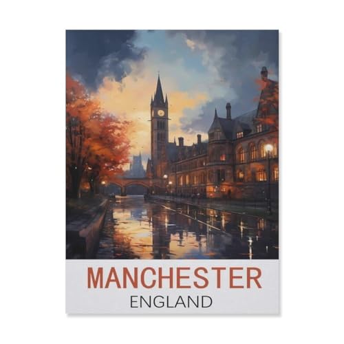 PGCKSK 5D diy Diamond Painting，Manchester, England，Full Round Diamantstickerei Mosaik Kreuzstichmuster Perlenstickerei Home Deco（50 x 60 cm/19.68 x 23.62 Zoll）-FL32 von PGCKSK