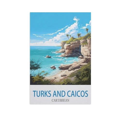 PGCKSK 5D diy Diamond Painting，Turks and Caicos, Karibik，Full Round Diamantstickerei Mosaik Kreuzstichmuster Perlenstickerei Home Deco（50 x 60 cm/19.68 x 23.62 Zoll）-GD72 von PGCKSK