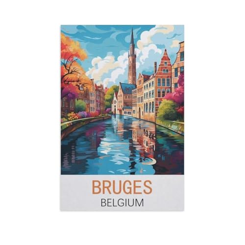 PGCKSK Brügge, Belgien，Full Round Diamond 5D DIY Diamond Painting 3D Stickerei Kreuzstich Mosaik Gemälde Dekor（30 x 40 cm/11.81 x 15.74 Zoll）-FN85 von PGCKSK