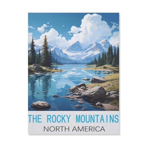 PGCKSK DIY 5D Diamond Painting，The Rocky Mountains North，Round Diamond Cross Stitch, Used for Room Decoration（40 x 50 cm/15.74 x 19.68 Zoll）-FL75 von PGCKSK
