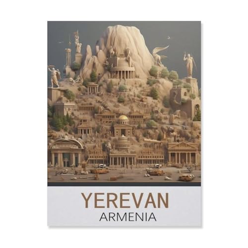 PGCKSK DIY 5D Diamond Painting Cross Stitch，Jerewan, Armenien，Round Drill Arts Diamond Embroidery Rhinestones Painting Beadwork（30 x 40 cm/11.81 x 15.74 Zoll）-FL81 von PGCKSK