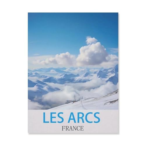 PGCKSK DIY 5D Diamond Painting Cross Stitch，Les Arcs, Frankreich，Round Drill Arts Diamond Embroidery Rhinestones Painting Beadwork（40 x 50 cm/15.74 x 19.68 Zoll）-FL61 von PGCKSK