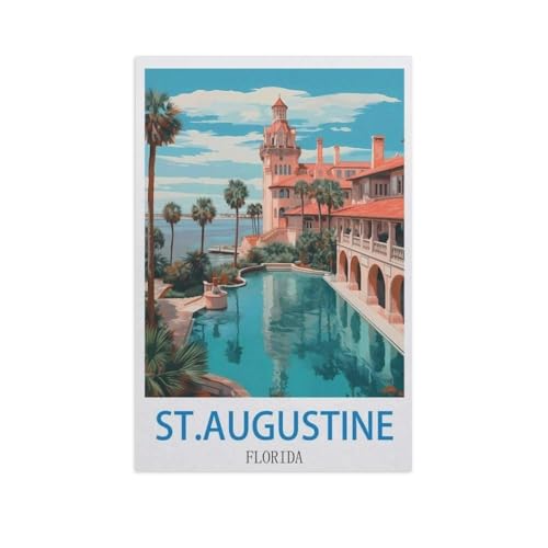 PGCKSK DIY 5D Diamond Painting Cross Stitch，St. Augustine, Floride，Round Drill Arts Diamond Embroidery Rhinestones Painting Beadwork（40 x 50 cm/15.74 x 19.68 Zoll）-GD61 von PGCKSK