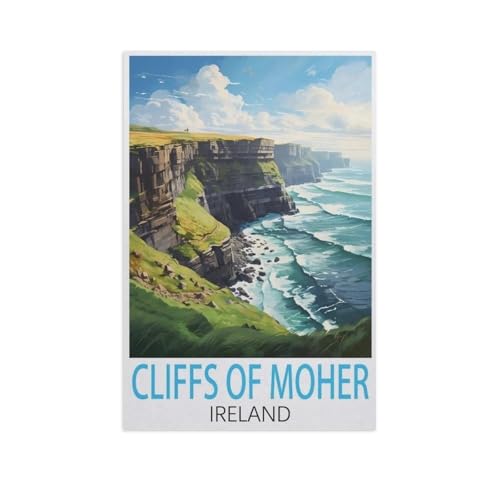 PGCKSK DIY 5d Diamantmalerei，Klippen von Moher Irland，Kreuzstich Volldiamant Kristall Strass Stickerei Bild Handwerk Handwerk Wanddekoration Geschenk（30 x 40 cm/11.81 x 15.74 Zoll）-FP58 von PGCKSK