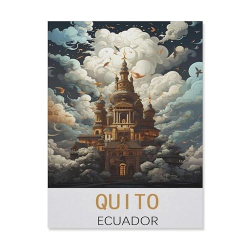 PGCKSK DIY 5d Diamantmalerei，Quito, Ecuador，Kreuzstich Volldiamant Kristall Strass Stickerei Bild Handwerk Handwerk Wanddekoration Geschenk（40 x 50 cm/15.74 x 19.68 Zoll）-FK58 von PGCKSK