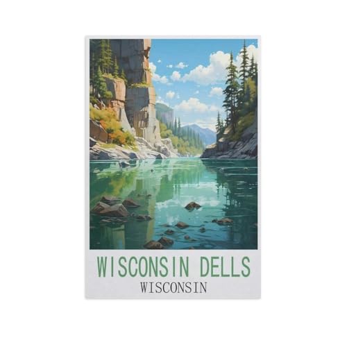PGCKSK DIY 5d Diamantmalerei，Wisconsin Dells, Wisconsin，Kreuzstich Volldiamant Kristall Strass Stickerei Bild Handwerk Handwerk Wanddekoration Geschenk（30 x 40 cm/11.81 x 15.74 Zoll）-FN78 von PGCKSK