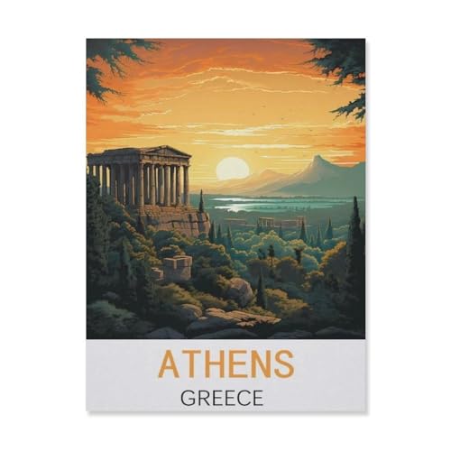 PGCKSK DIY Diamond Painting Set，Athen Griechenland，Diamantmalerei, handgemachte Stickerei Geschenke für Erwachsene/Kinder（50 x 60 cm/19.68 x 23.62 Zoll）-FJ51 von PGCKSK