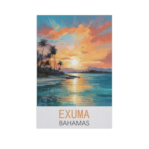 PGCKSK DIY Diamond Painting Set，Exuma, Bahamas，Diamantmalerei, handgemachte Stickerei Geschenke für Erwachsene/Kinder（30 x 40 cm/11.81 x 15.74 Zoll）-FN51 von PGCKSK