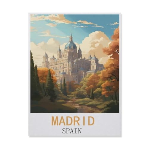 PGCKSK DIY Diamond Painting Set，Madrid, Spanien，Diamantmalerei, handgemachte Stickerei Geschenke für Erwachsene/Kinder（50 x 60 cm/19.68 x 23.62 Zoll）-FK51 von PGCKSK