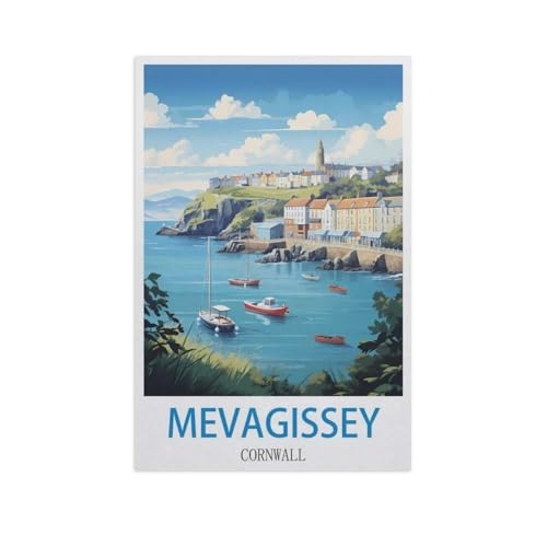 PGCKSK DIY Diamond Painting Set，Mevagissey, Cornwall，Diamantmalerei, handgemachte Stickerei Geschenke für Erwachsene/Kinder（30 x 40 cm/11.81 x 15.74 Zoll）-FX51 von PGCKSK