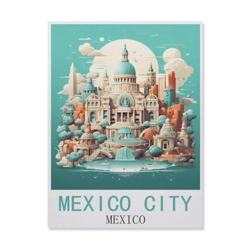 PGCKSK DIY Diamond Painting Set，Mexiko-Stadt, Mexiko，Diamantmalerei, handgemachte Stickerei Geschenke für Erwachsene/Kinder（50 x 60 cm/19.68 x 23.62 Zoll）-FK71 von PGCKSK
