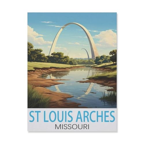 PGCKSK DIY Diamond Painting Set，St. Louis Arches Missouri，Diamantmalerei, handgemachte Stickerei Geschenke für Erwachsene/Kinder（50 x 60 cm/19.68 x 23.62 Zoll）-FK11 von PGCKSK