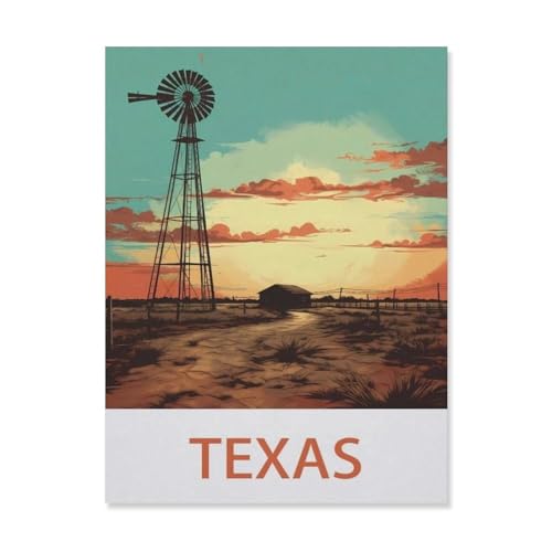 PGCKSK DIY Diamond Painting Set，Texas，Diamantmalerei, handgemachte Stickerei Geschenke für Erwachsene/Kinder（40 x 50 cm/15.74 x 19.68 Zoll）-EF40 von PGCKSK