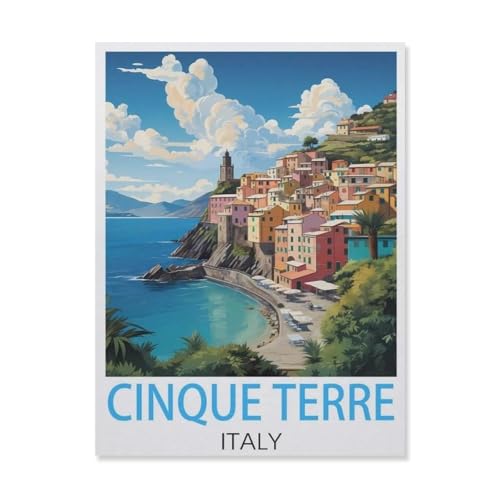 PGCKSK Diamond 5D DIY Diamond Painting，Cinque Terre, Italien，3D-Stickerei Kreuzstich-Mosaik-Malerei-Dekor（40 x 50 cm/15.74 x 19.68 Zoll）-FM99 von PGCKSK