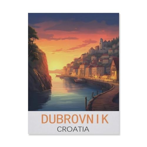 PGCKSK Diamond 5D DIY Diamond Painting，Dubrovnik, Kroatien，3D-Stickerei Kreuzstich-Mosaik-Malerei-Dekor（30 x 40 cm/11.81 x 15.74 Zoll）-FL59 von PGCKSK