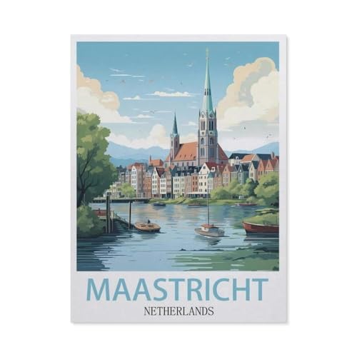 PGCKSK Diamond 5D DIY Diamond Painting，Maastricht, Niederlande，3D-Stickerei Kreuzstich-Mosaik-Malerei-Dekor（50 x 60 cm/19.68 x 23.62 Zoll）-DK28 von PGCKSK