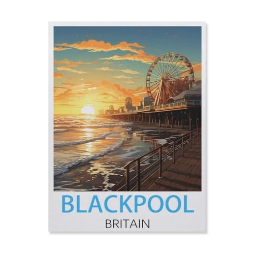 PGCKSK Diamond Painting，Blackpool, Großbritannien，DIY 5d Diamant Painting Bilder, Diamant malerei Kits Malen nach Zahlen Wohnzimmer Bilder für die Inneneinrichtung（50 x 60 cm/19.68 x 23.62 Zoll）-FM60 von PGCKSK