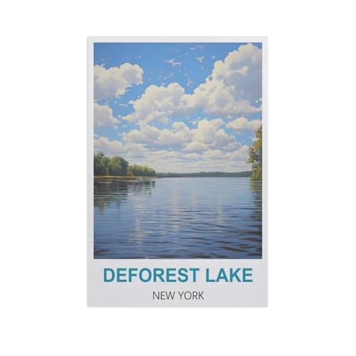 PGCKSK Diamond Painting，Deforest Lake, New York，Crystal Embroidery Beads 5D Full Round Cross Stitch Kit Handwork Mosaic（40 x 50 cm/15.74 x 19.68 Zoll）-GF74 von PGCKSK