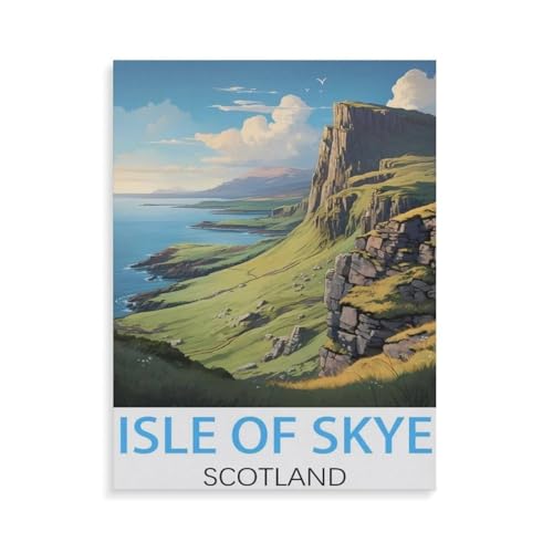 PGCKSK Diamond Painting，Isle of Skye Schottland Vintage-Reiseposter，DIY 5d Diamant Painting Bilder, Diamant malerei Kits Malen nach Zahlen Wohnzimmer Bilder für die Inneneinrichtung（30 x 40 cm）-AF25 von PGCKSK