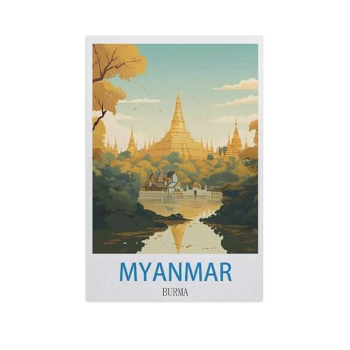 PGCKSK Diamond Painting，Myanmar, Burma，DIY 5d Diamant Painting Bilder, Diamant malerei Kits Malen nach Zahlen Wohnzimmer Bilder für die Inneneinrichtung（30 x 40 cm/11.81 x 15.74 Zoll）-GD60 von PGCKSK