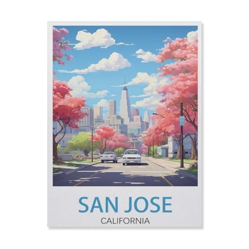 PGCKSK Diamond Painting，San Jose, Kalifornien，Diamant Malerei Kunst Stickerei Kreuzstich Bilder Geschenk Wanddekoration（40 x 50 cm/15.74 x 19.68 Zoll）-DN22 von PGCKSK