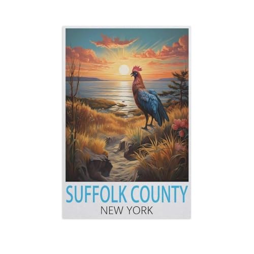 PGCKSK Diamond Painting，Suffolk County, New York，Crystal Embroidery Beads 5D Full Round Cross Stitch Kit Handwork Mosaic（40 x 50 cm/15.74 x 19.68 Zoll）-FP34 von PGCKSK