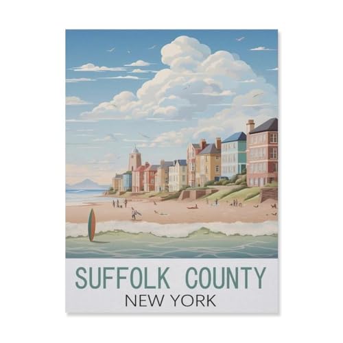 PGCKSK Diamond Painting，Suffolk County, New York，DIY 5d Diamant Painting Bilder, Diamant malerei Kits Malen nach Zahlen Wohnzimmer Bilder für die Inneneinrichtung（50 x 60 cm/19.68 x 23.62 Zoll）-FL60 von PGCKSK