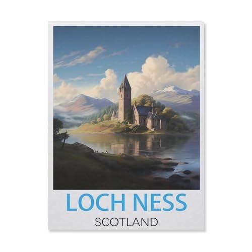 PGCKSK Full Round Drill 5d DIY Diamond Painting，Loch Ness, Schottland，Diamond Embroidery Wall Home Decoration Kids Gift（40 x 50 cm/15.74 x 19.68 Zoll）-FM83 von PGCKSK