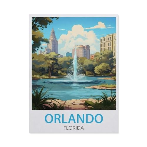 PGCKSK Full Round Drill 5d DIY Diamond Painting，Orlando Florida Vintage-Reiseposter，Diamond Embroidery Wall Home Decoration Kids Gift（40 x 50 cm/15.74 x 19.68 Zoll）-AV52 von PGCKSK