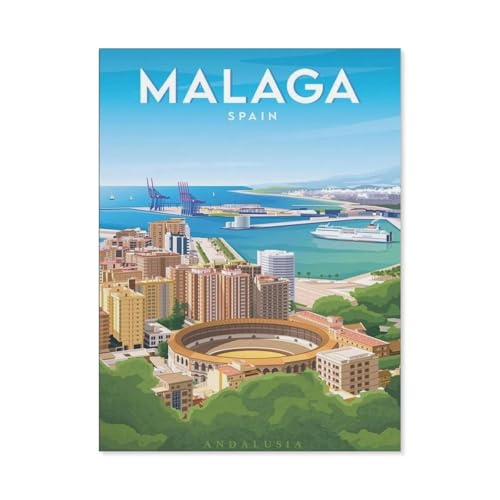 PGCKSK Full Round Drill 5d DIY Diamond Painting，Spanien Malaga Stierkampfarena，Diamond Embroidery Wall Home Decoration Kids Gift（30 x 40 cm/11.81 x 15.74 Zoll）-BK92 von PGCKSK