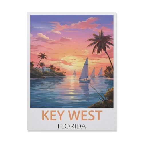 PGCKSK Key West, Florida，Full Round Diamond 5D DIY Diamond Painting 3D Stickerei Kreuzstich Mosaik Gemälde Dekor（40 x 50 cm/15.74 x 19.68 Zoll）-DN94 von PGCKSK