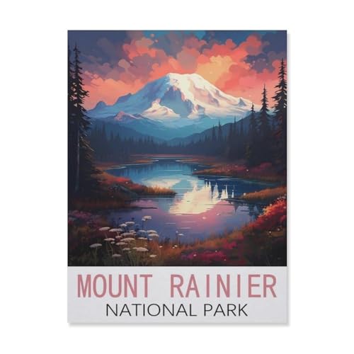 PGCKSK Mount Rainier Nationalpark，Diamant-Malerei-Sets für Erwachsene – 5D-Diamant-Malerei-Kit, Vollbohrer Diamant-Kunst-Kits für Zuhause Wanddekoration（30 x 40 cm/11.81 x 15.74 Zoll）-FK84 von PGCKSK