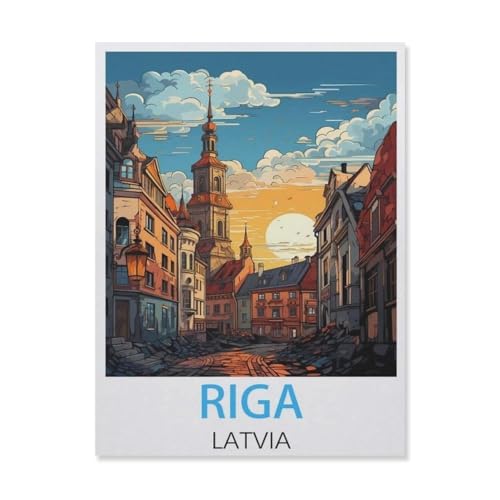 PGCKSK Riga, Lettland，Full Round Diamond 5D DIY Diamond Painting 3D Stickerei Kreuzstich Mosaik Gemälde Dekor（30 x 40 cm/11.81 x 15.74 Zoll）-FM65 von PGCKSK