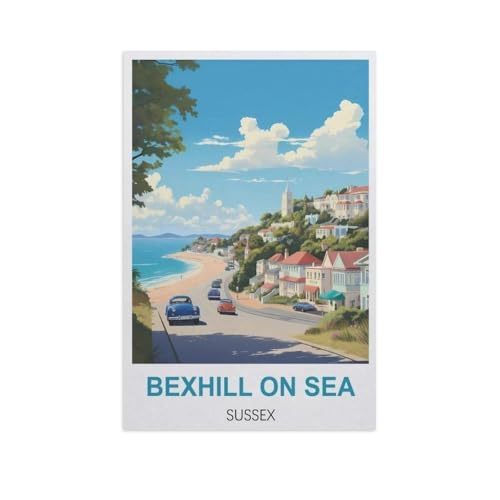 PGCKSK Round Diamond 5D DIY，Bexhill on Sea, Sussex，5d DIY Diamant Malerei Kreuzstich Mosaik Strass Home Decoration（30 x 40 cm/11.81 x 15.74 Zoll）-GI8 von PGCKSK