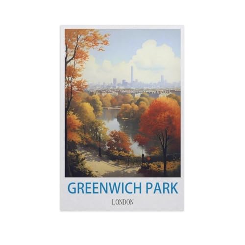 PGCKSK Round Diamond 5D DIY，GREENWICH PARK, LONDON，5d DIY Diamant Malerei Kreuzstich Mosaik Strass Home Decoration（30 x 40 cm/11.81 x 15.74 Zoll）-FZ8 von PGCKSK