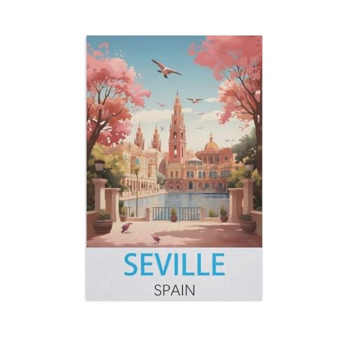 PGCKSK Sevilla, Spanien，Full Round Diamond 5D DIY Diamond Painting 3D Stickerei Kreuzstich Mosaik Gemälde Dekor（40 x 50 cm/15.74 x 19.68 Zoll）-FP5 von PGCKSK