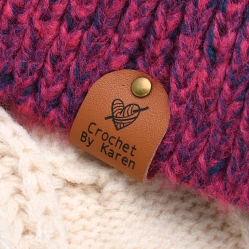 Individuelles Leder-Stricketikett mit Logo, handgefertigte Etiketten mit Nieten, personalisierte Leder-Namensschilder (10 Stück) von PGORSDOR