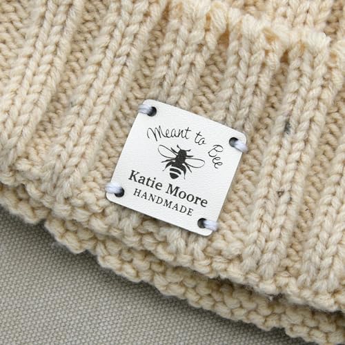 Lederanhänger für handgefertigte Artikel, Stricketiketten, personalisierbar, Lederetiketten zum Stricken von Kleidung (25 Stück) von PGORSDOR