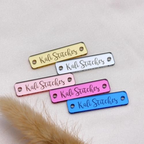 Personalisierbare, lasergravierte Spiegel-Acryl-Etiketten, Hochzeitsgeschenke, personalisierte Logo-Etiketten für Hochzeitsdekoration (50 Stück, 10 x 40 mm) von PGORSDOR