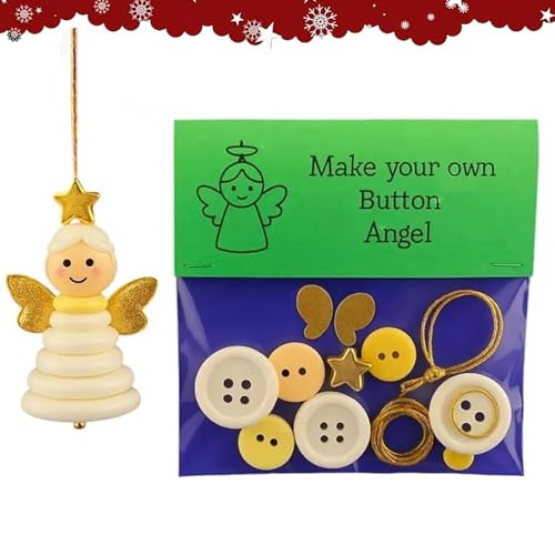 DIY Button Christmas Ornament Kit,Gifts for Xmas Tree Hanging Decorations,Fun Christmas Buttons Crafts Making Set, Hand-Assembled Fun Xmas Tree Hanging Decorations (1pcs-E) von PGSLPH