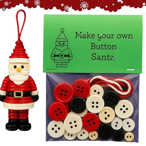 DIY-Schneemann-Ornament-Set Aus Knöpfen Mit Weihnachtsmann-Engel, Lustiges Bastelset Für Weihnachtsornamente Aus Knöpfen, DIY-Weihnachtsschmuck-Kits, Engel (1pcs-A) von PGSLPH