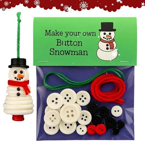 DIY-Schneemann-Ornament-Set Aus Knöpfen Mit Weihnachtsmann-Engel, Lustiges Bastelset Für Weihnachtsornamente Aus Knöpfen, DIY-Weihnachtsschmuck-Kits, Engel (1pcs-B) von PGSLPH