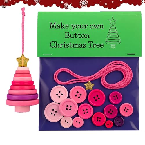 DIY-Schneemann-Ornament-Set Aus Knöpfen Mit Weihnachtsmann-Engel, Lustiges Bastelset Für Weihnachtsornamente Aus Knöpfen, DIY-Weihnachtsschmuck-Kits, Engel (1pcs-C) von PGSLPH