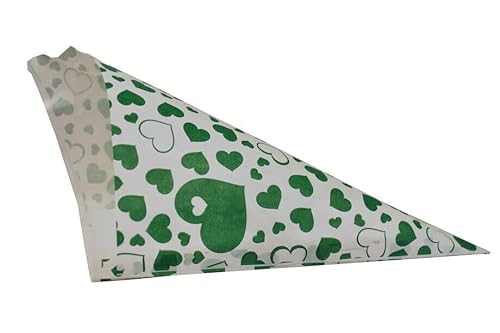 Spitztüten aus Papier Motiv Grüne Herzen PGV Länge ca. 19 cm für ca. 125 g Inhalt (500 Stück) von PGV