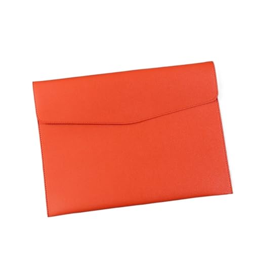 1 Stück A4 Dokumententasche Leder Aktenordner Datenpaket Aktentasche Datenvertragsrechnung Aktentasche Schulbürobedarf(Orange) von PGVXEM