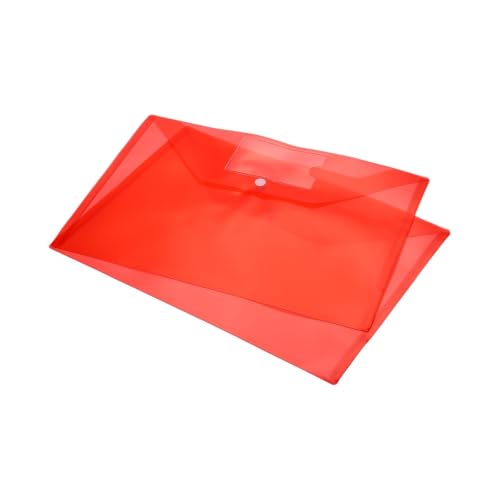 10 Stück A4-Aktenordner, Kunststoffumschläge, Ordner mit Druckknopfverschluss, Dokumenten-Organizer, Aktentasche, Ablagetasche for Schreibwaren(Red) von PGVXEM