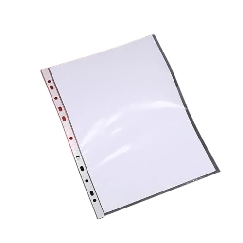 100 Stück A4-Blattschoner, 11 Löcher, transparente Plastiktüte, Papier-Organizer, Dokumententasche, durchsichtige Aktentasche for lose Blätter 100 Stück A4-Blattschoner, 11 Löcher, transparente Plastiktüte, Papier-Organizer, Dokumententasche, durchsichtige Aktentasche for lose Blätter von PGVXEM