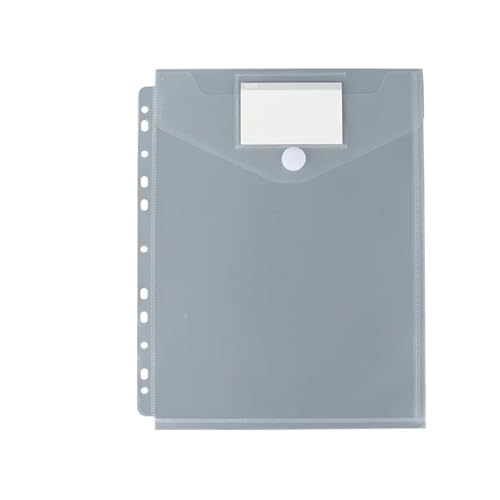 11 Löcher, 6er-Pack bunte/transparente Ordner mit Taschen, Ordner mit Taschen for Schulbedarf und Büro, Briefgröße(Style B-Clear 6PCS) von PGVXEM