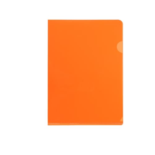 12/24 Stück A5-Ordner, Größe L, Kunststoff-Projekttaschen, Aktenordner, transparente Papier-Dokumentenhülle fürs Büro, mehrfarbig(Orange 12Pcs) von PGVXEM